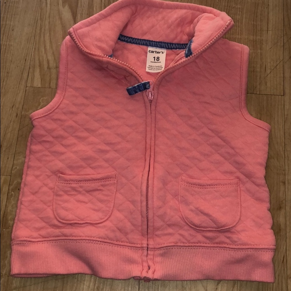 Carters pink sleeveless vest! Size 18m, worn once